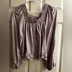 UNIVERSAL THREADS~MAUVE~EMBROIDERED BLOUSE~S
